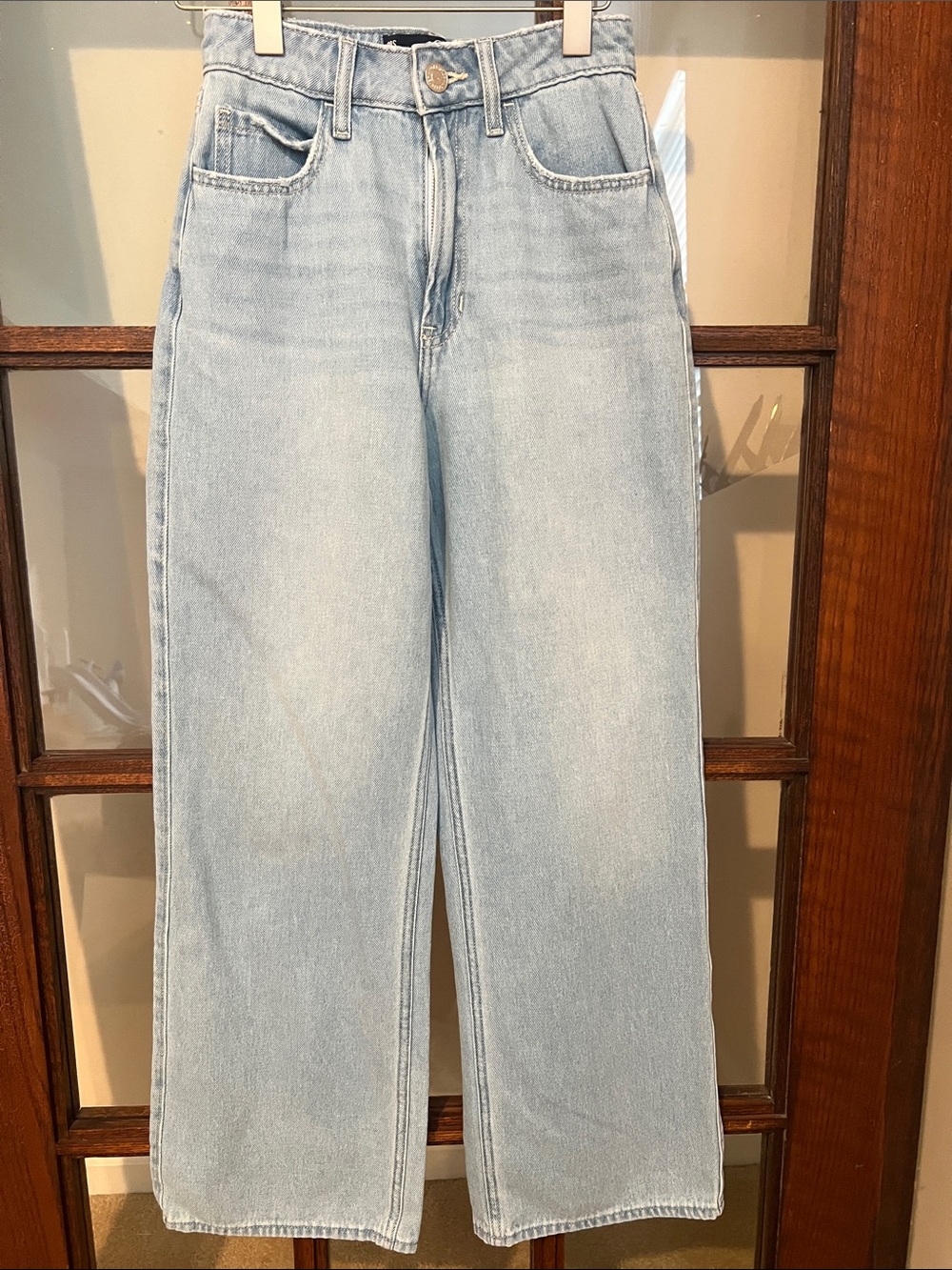Hollister Straight-Leg Jeans in Light Blue Wash